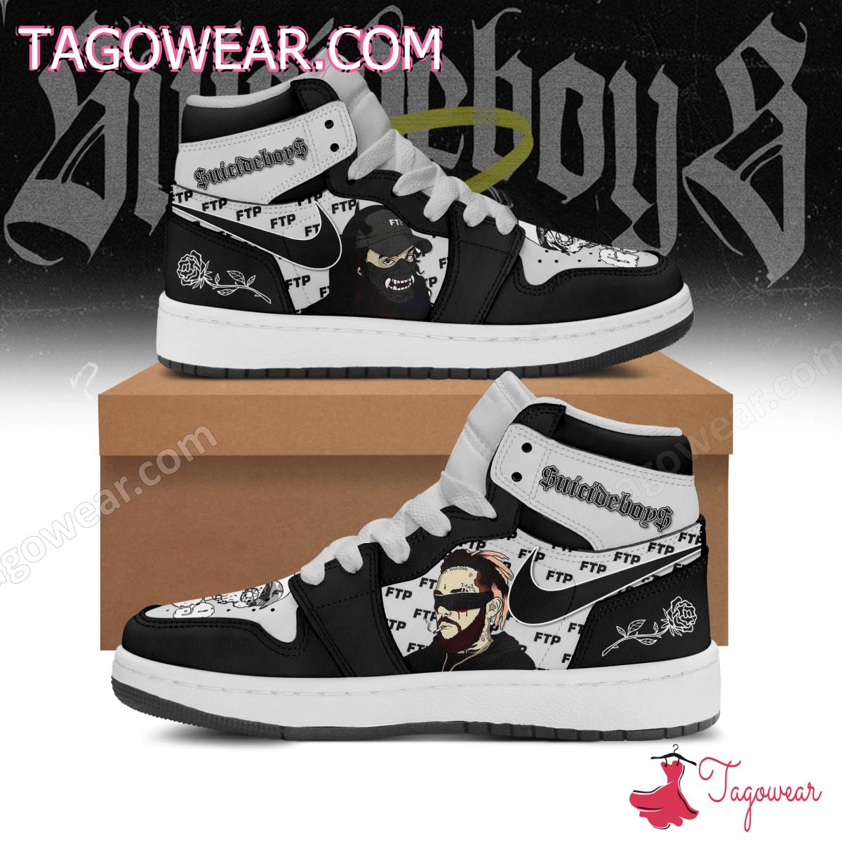 Ideafootwear Suicideboys AJ1 High Sneakers Shoes For Men And Women 5