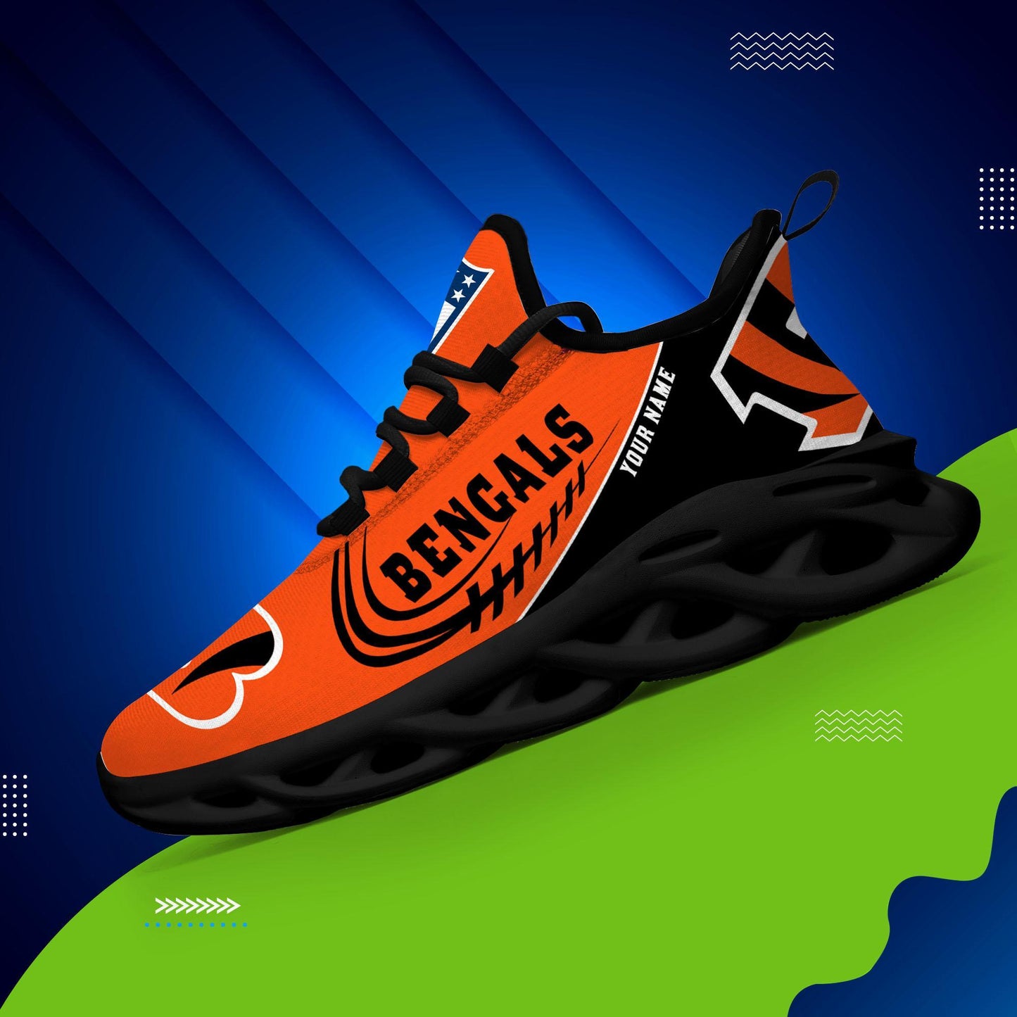 Ideafootwear Cincinnati Bengals Max Soul Shoes Sneakers For Men And Women