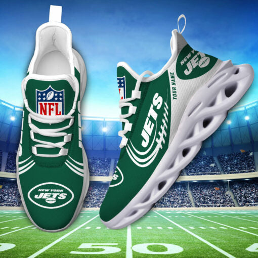 Ideafootwear New York Jets Max Soul Shoes Sneakers For Men And Women