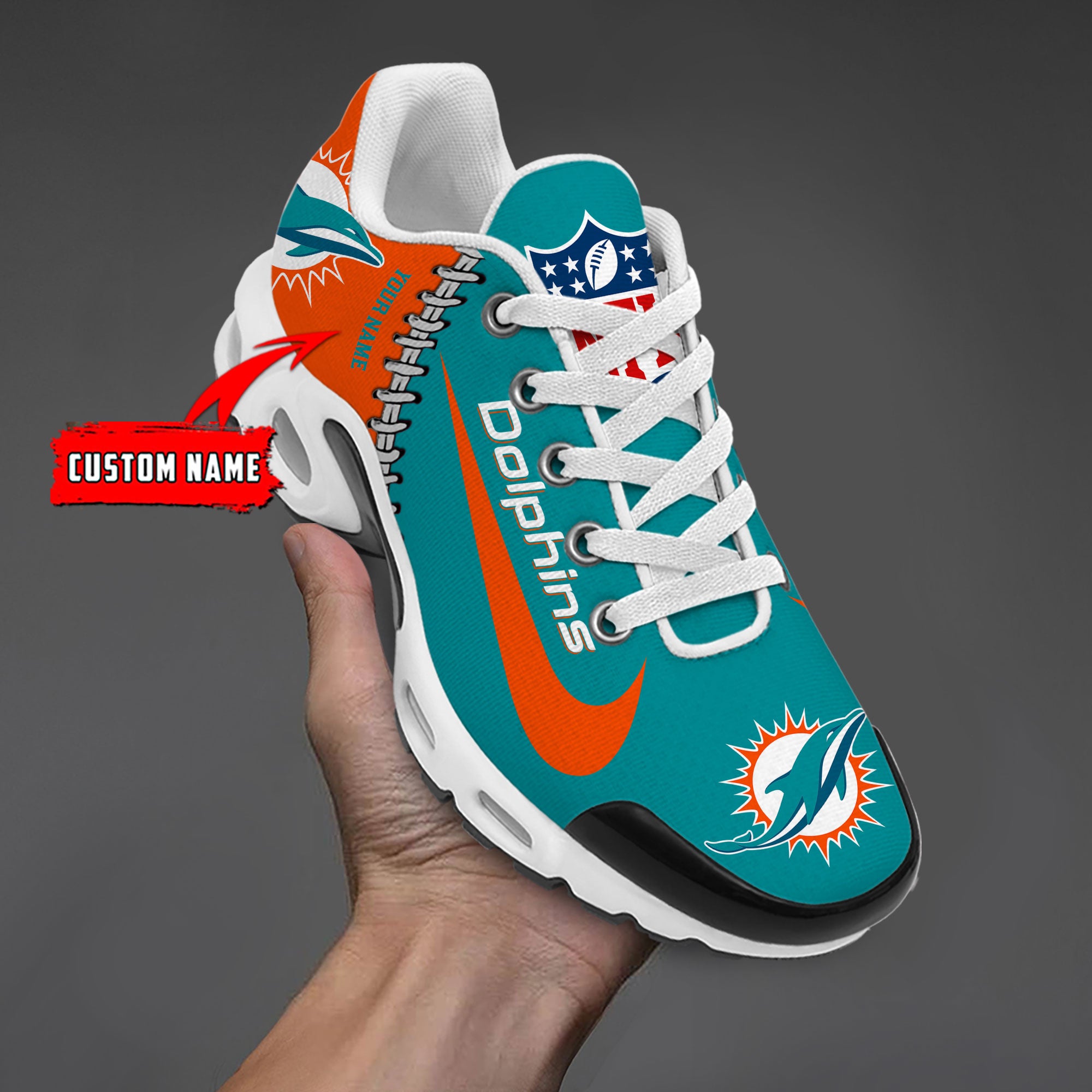 Ideafootwear Miami Dolphins TN Shoes Sneakers For Men And Women