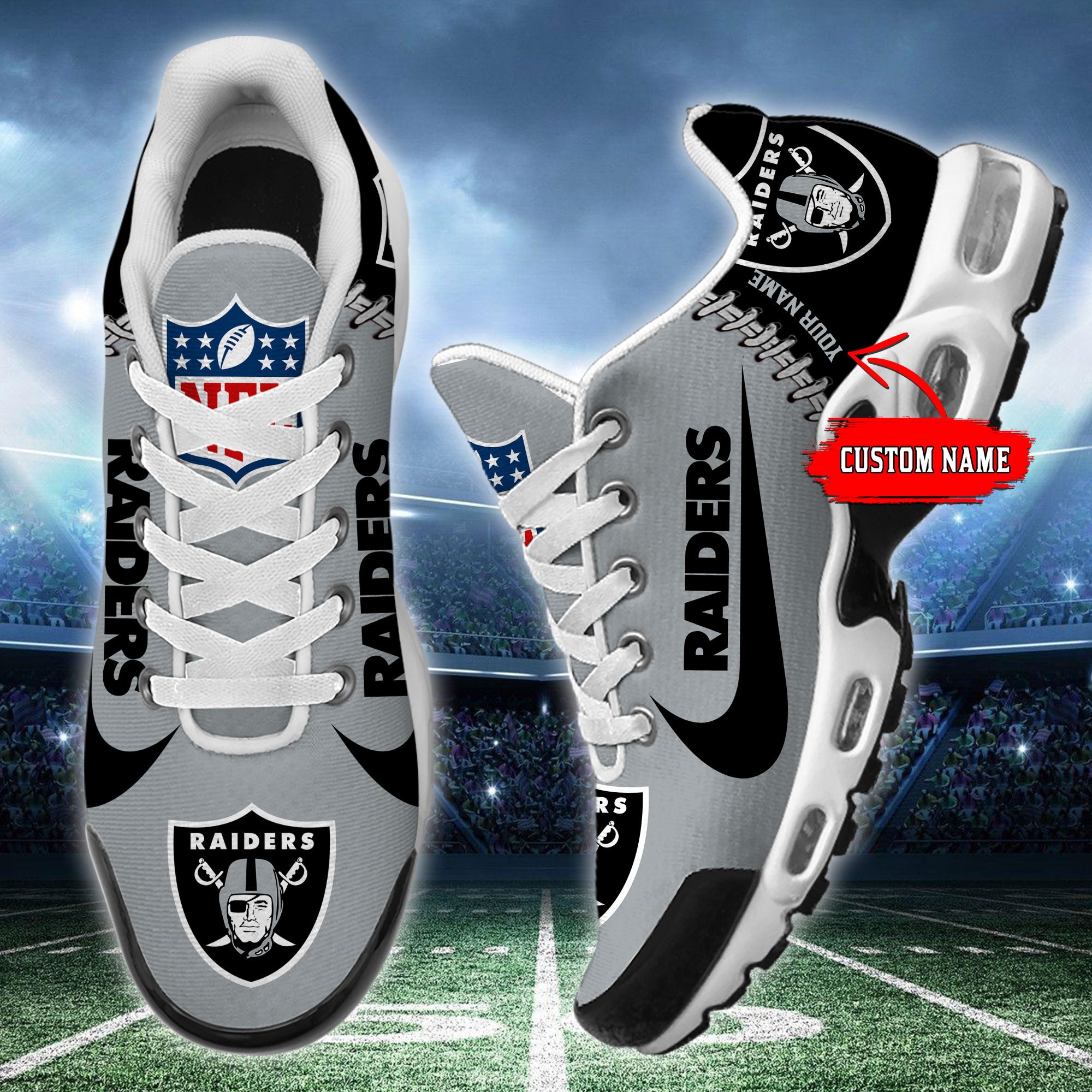 Ideafootwear Las Vegas Raiders TN Shoes Sneakers For Men And Women