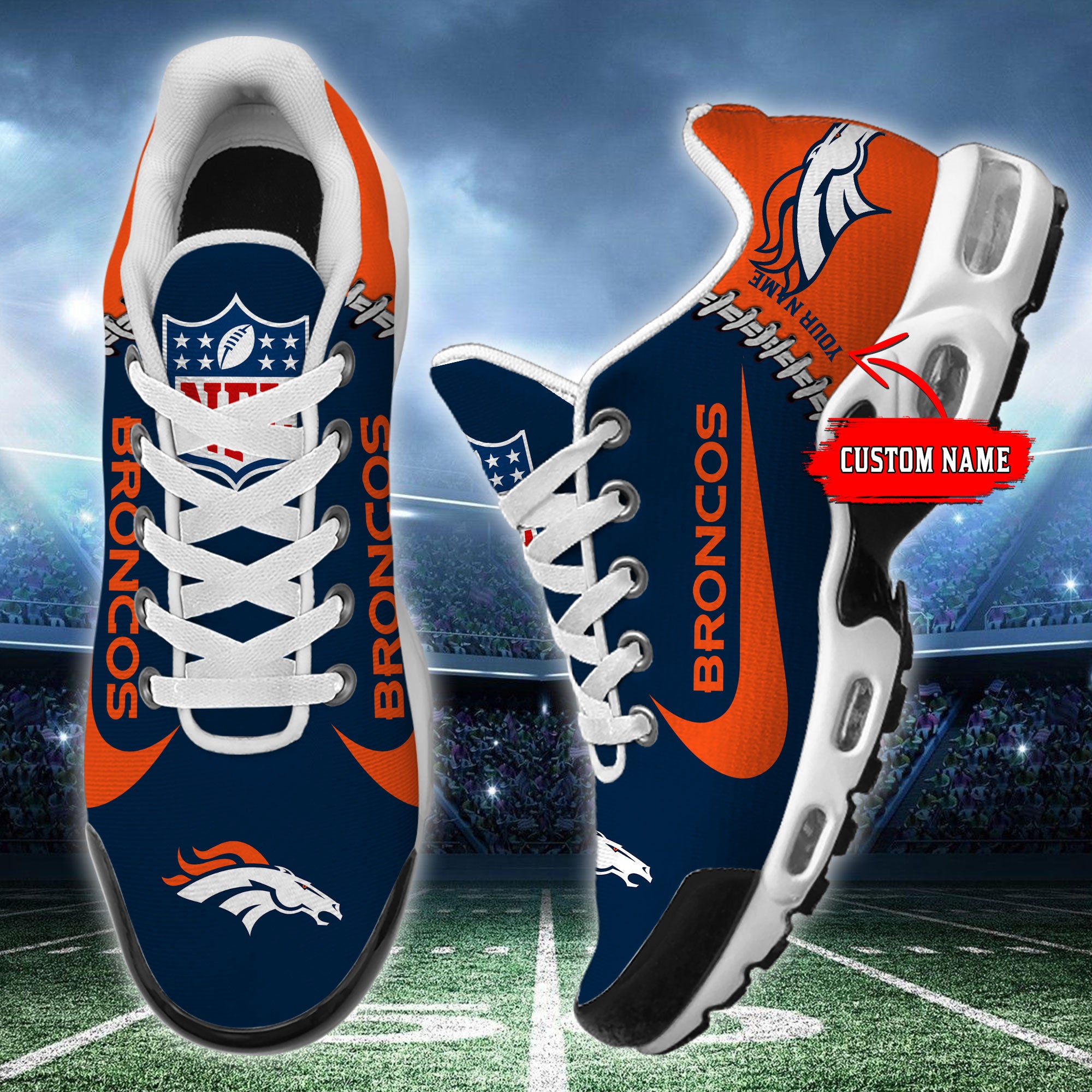 Ideafootwear Denver Broncos TN Shoes Sneakers For Men And Women