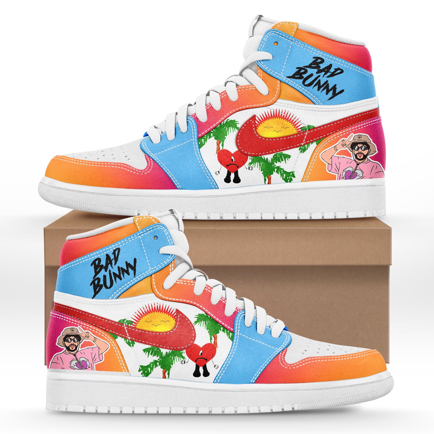 Ideafootwear Bad Bunny AJ1 High Sneakers Shoes For Men And Women 1