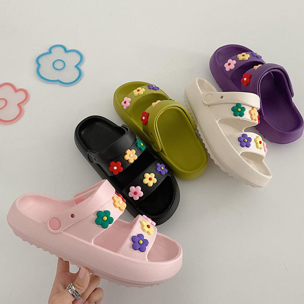 Flower Two Strap Sandals For Women