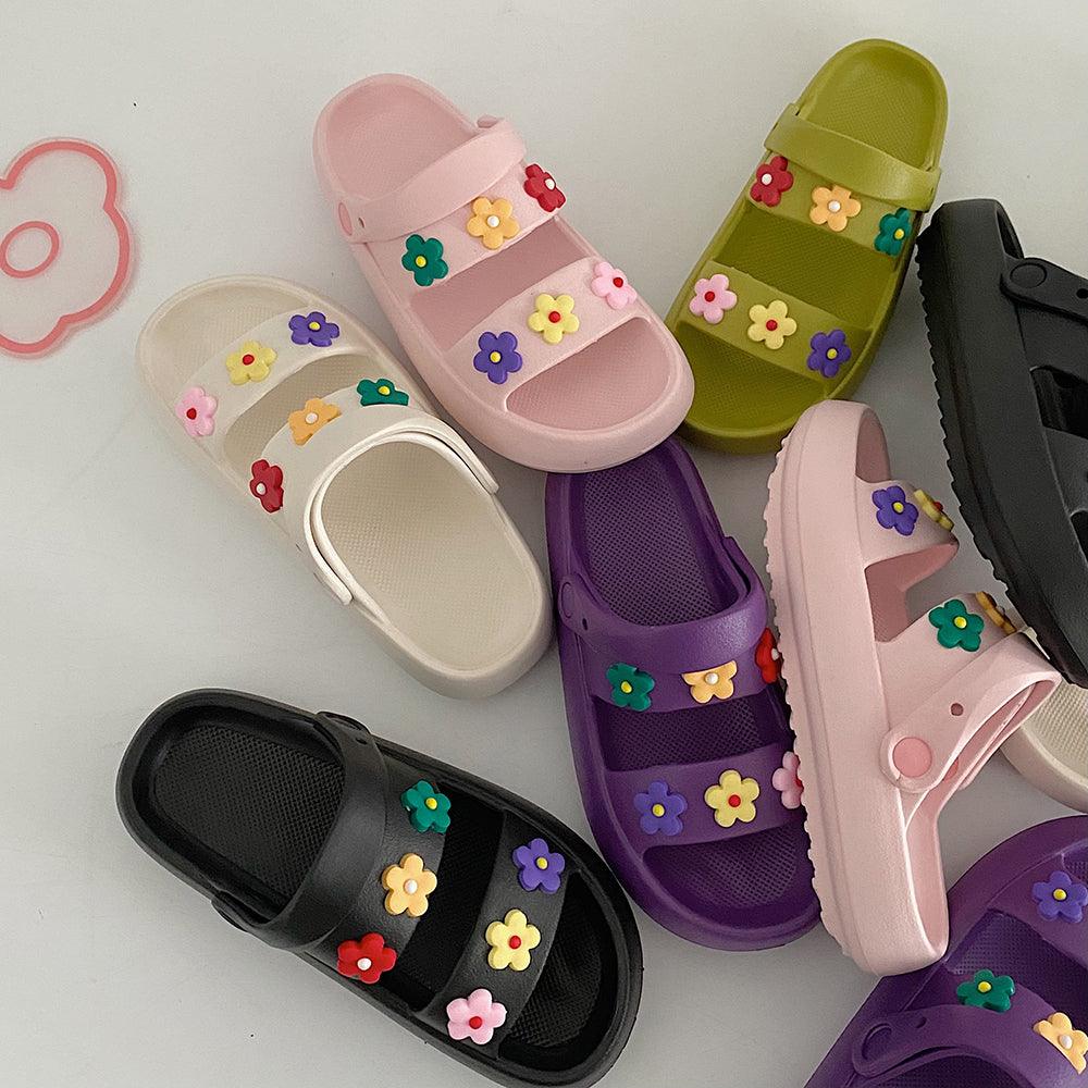 Flower Two Strap Sandals For Women