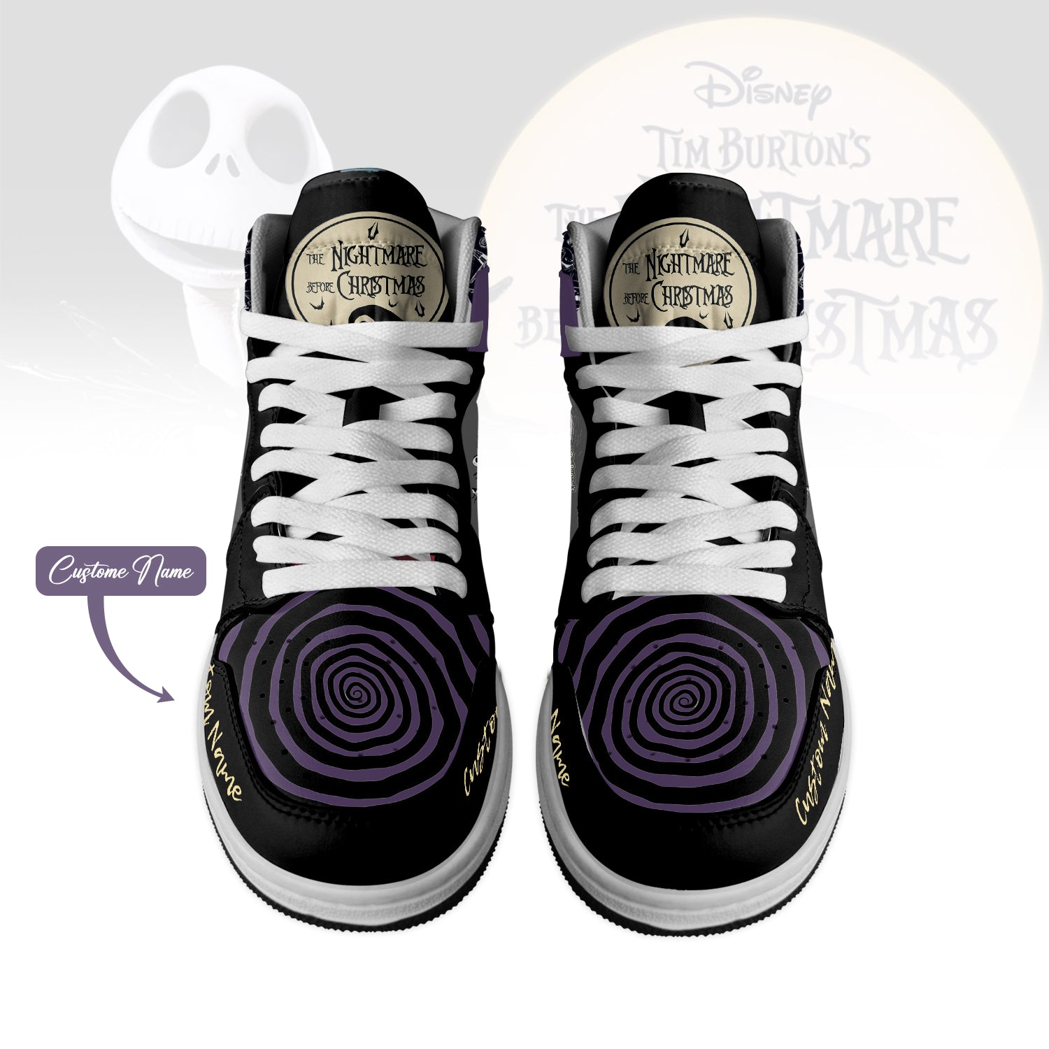 Ideafootwear The Nightmare Before Christmas x Halloween AJ1 High Sneakers Shoes For Men And Women