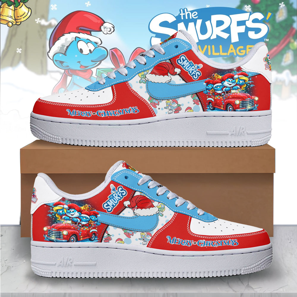 Ideafootwear The Smurfs x Christmas Air Low-Top Sneakers Shoes For Men And Women 1