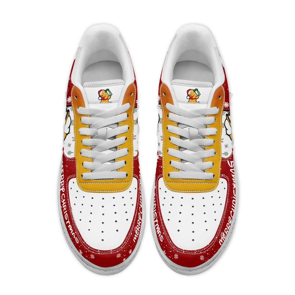Ideafootwear Winnie the Pooh x Christmas Air Low-Top Sneakers Shoes For Men And Women 2