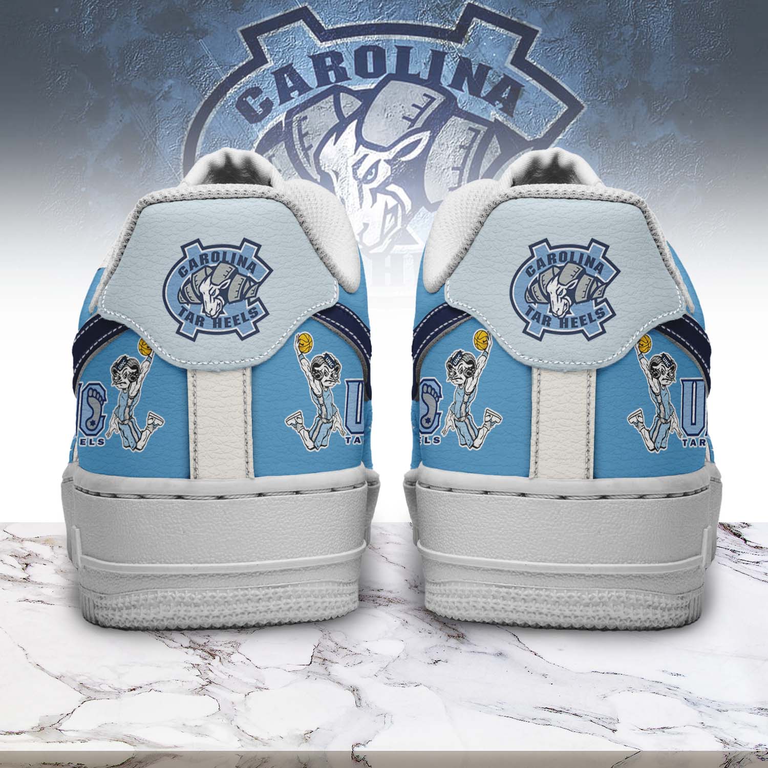 IdeaFootwear North Carolina Tar Heels Air Low-Top Sneakers Shoes For Men And Women