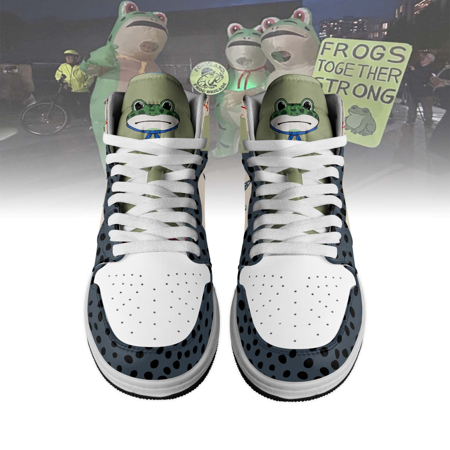 Gleammerch Portland Frog Resist AJ1 High Sneakers Shoes For Men And Women