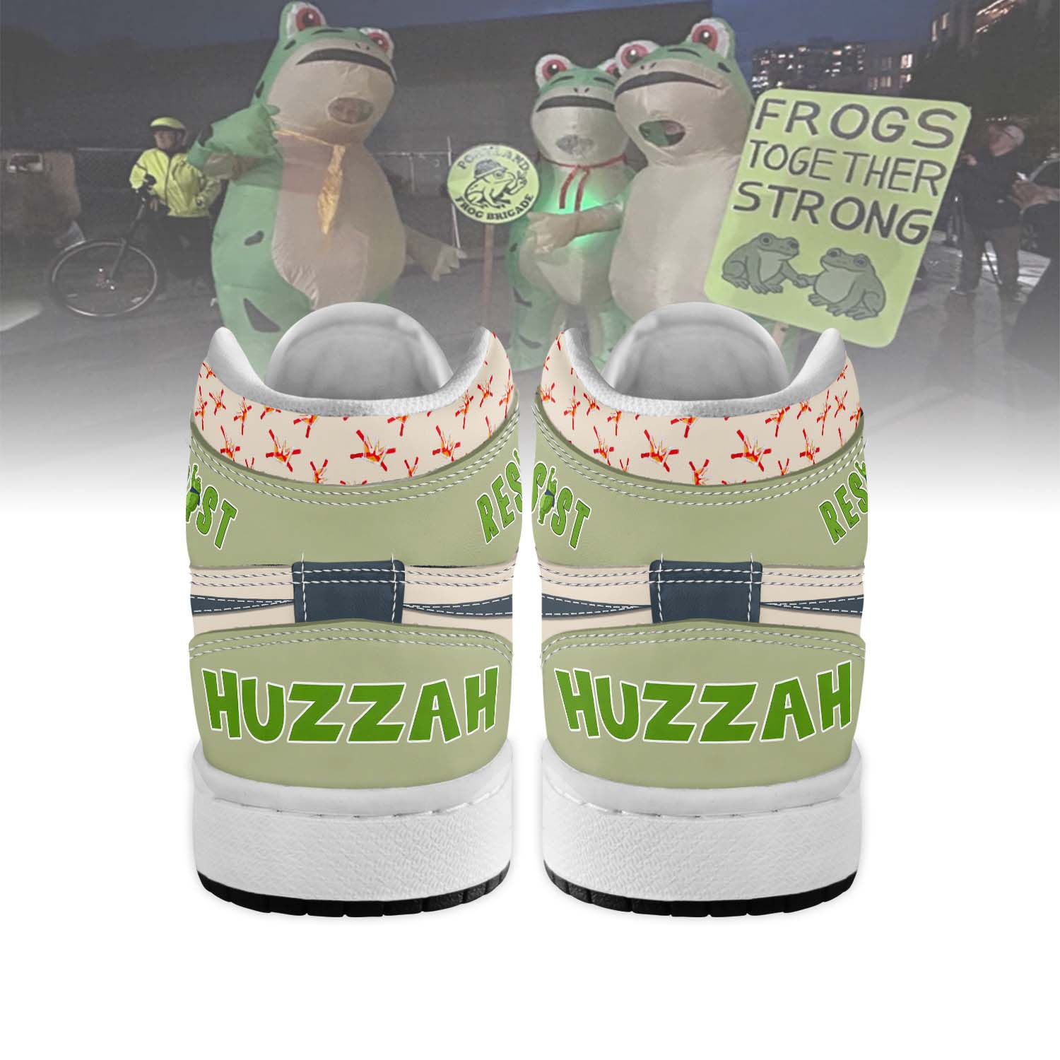 Gleammerch Portland Frog Resist AJ1 High Sneakers Shoes For Men And Women