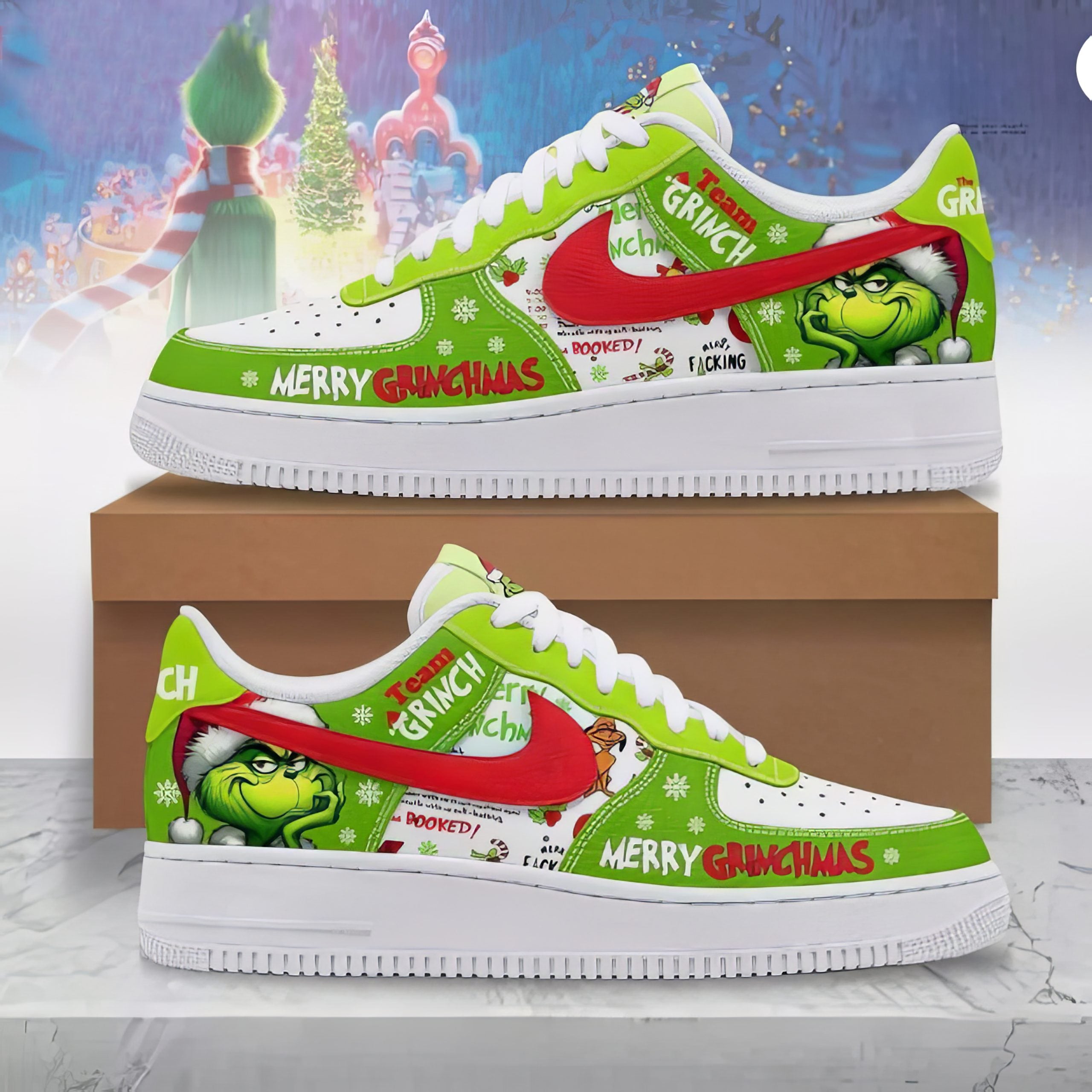 Ideafootwear The Grinch Air Low-Top Sneakers Shoes For Men And Women 24