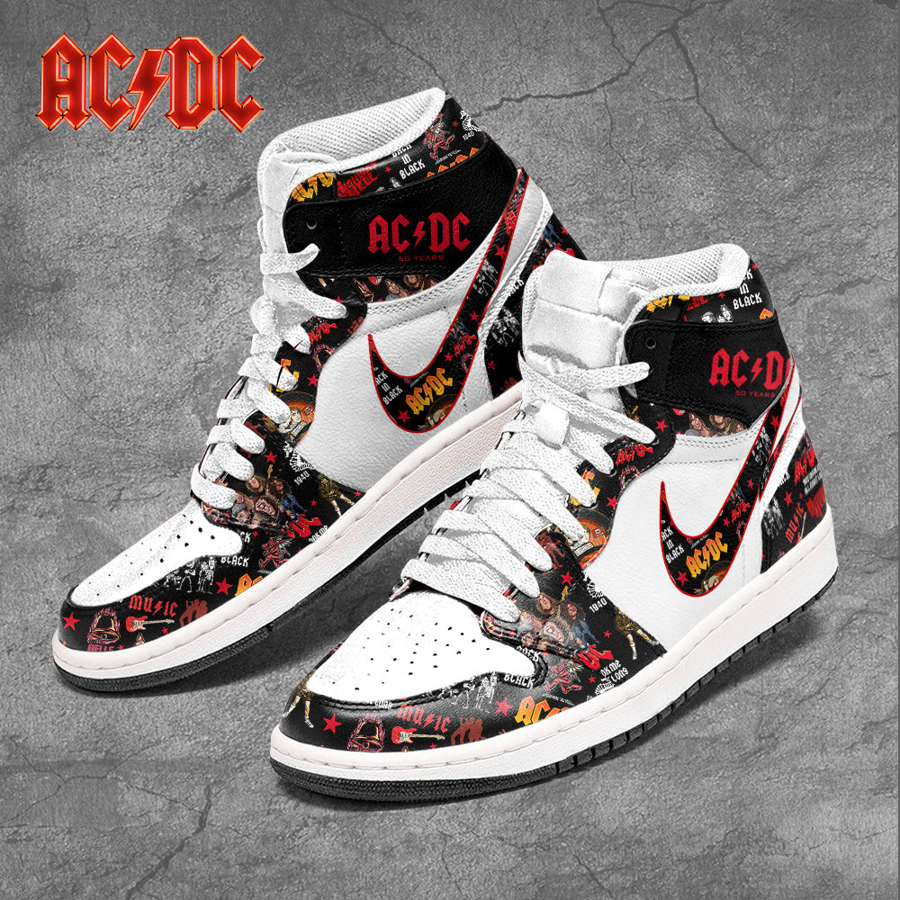 Ideafootwear AC/DC AJ1 High Sneakers Shoes For Men And Women 2