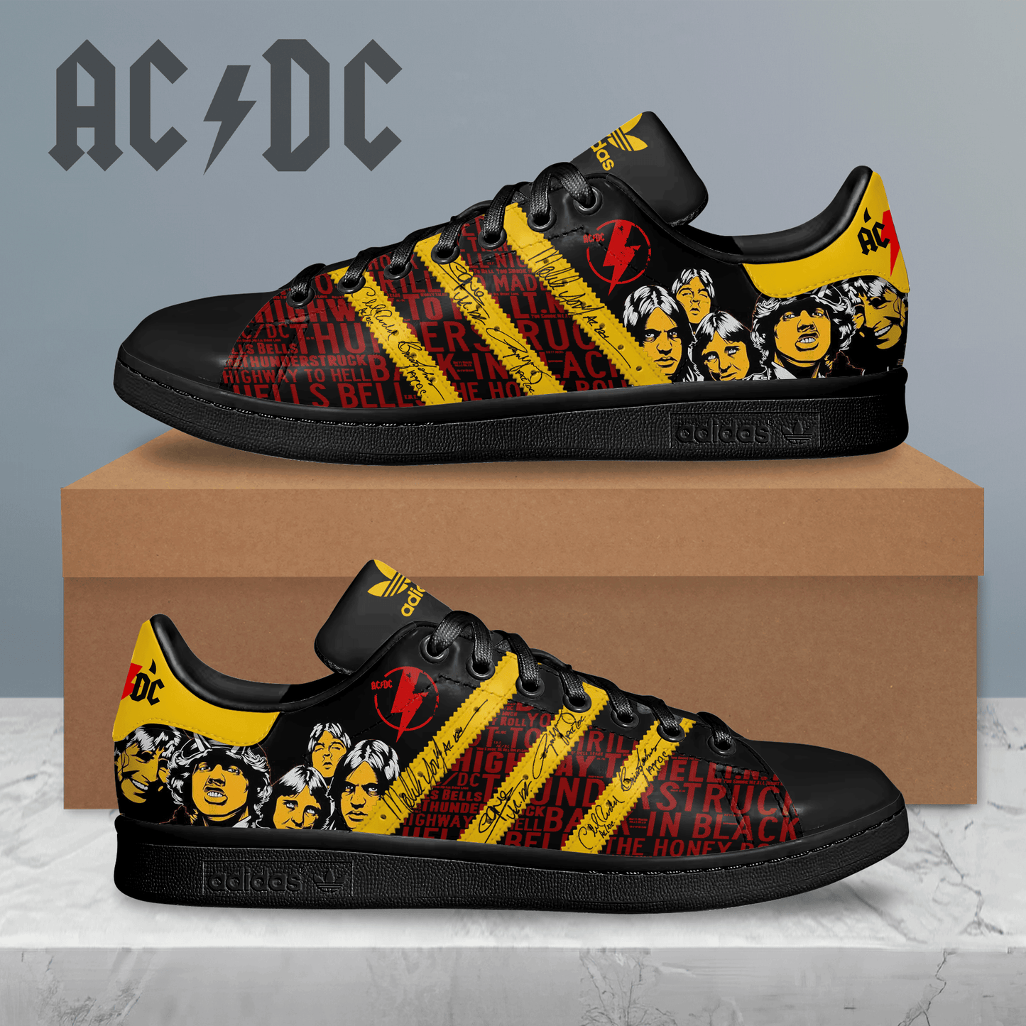 Ideafootwear AC/DC Skate Stan Shoes Sneakes For Men And Women 2