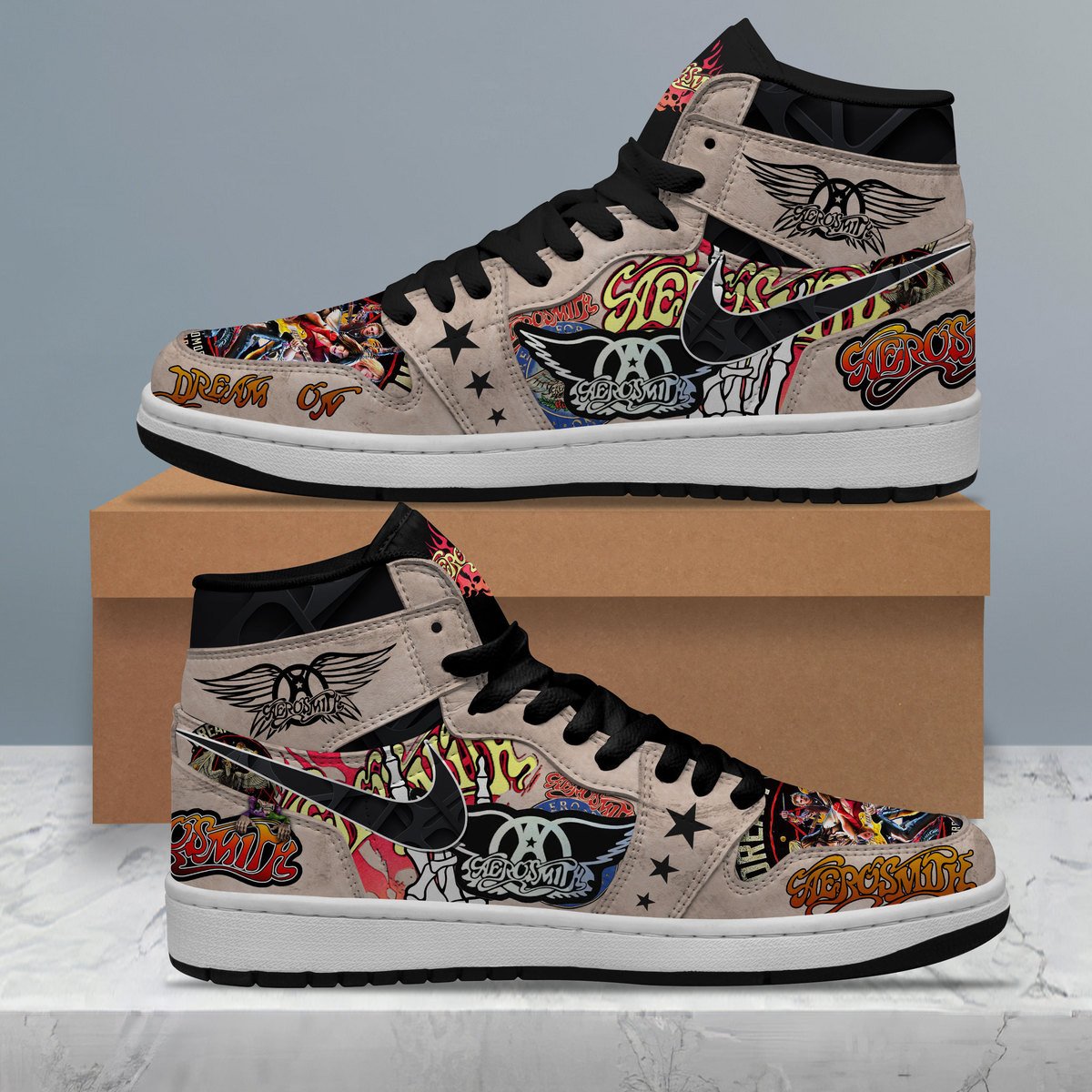 Ideafootwear Aerosmith AJ1 High Sneakers Shoes For Men And Women 6