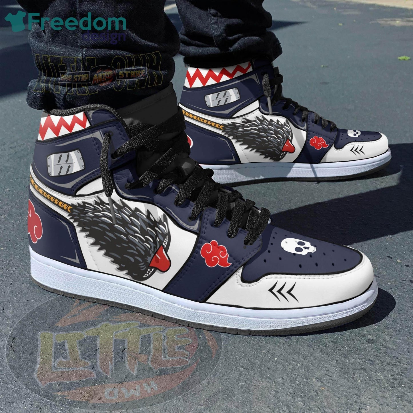 Ideafootwear Akatsuki Kisame Samehada AJ1 High Sneakers Shoes For Men And Women 1