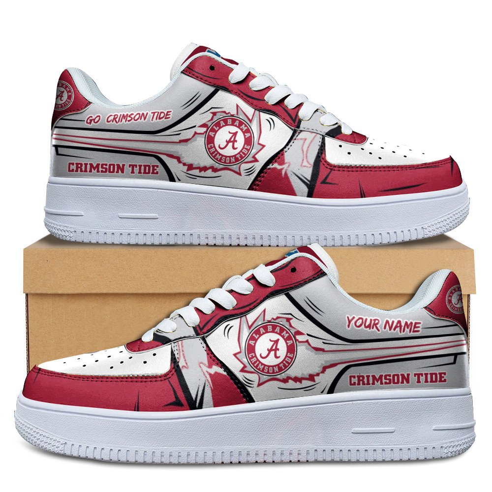 Ideafootwear Alabama Crimson Tide Air Low-Top Sneakers Shoes For Men And Women 1
