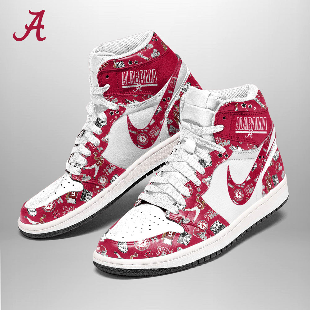 Ideafootwear Alabama Crimson Tide AJ1 High Sneakers Shoes For Men And Women 4