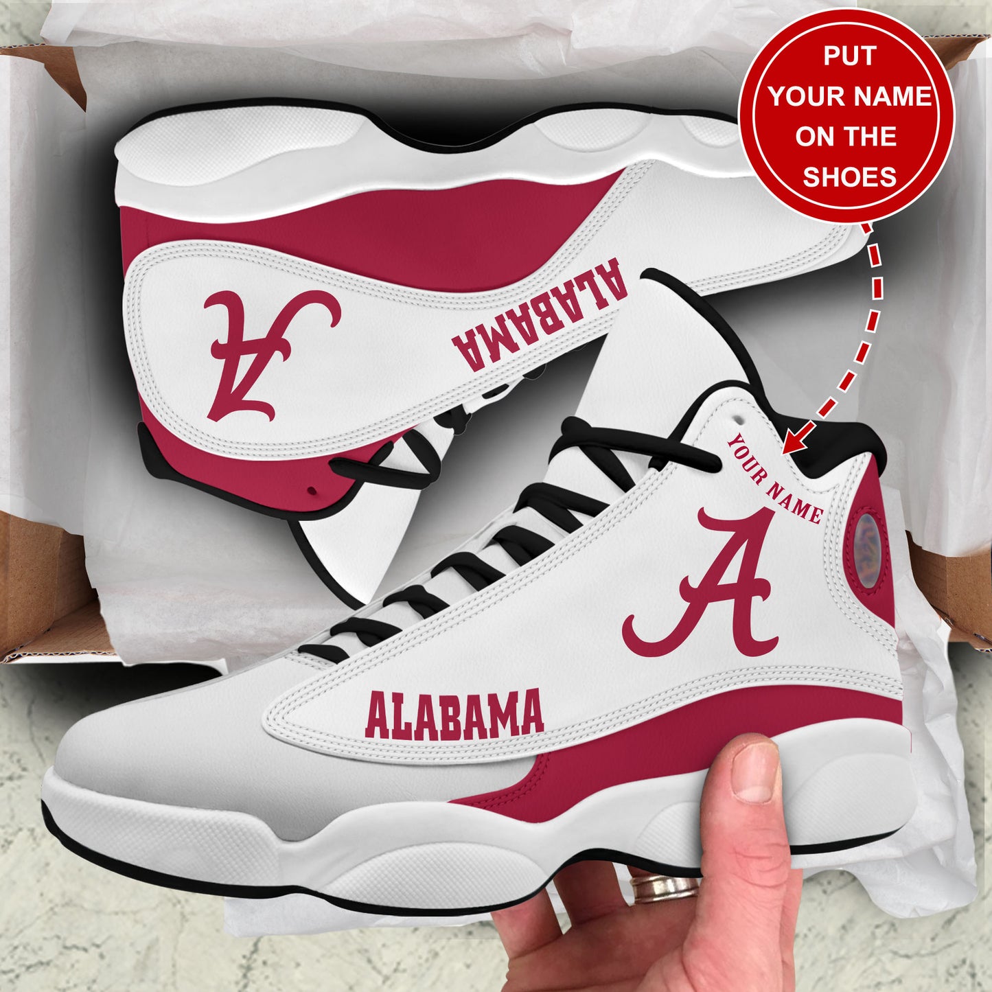 Ideafootwear Alabama Crimson Tide AJ13 Sneakers Shoes For Men And Women 3