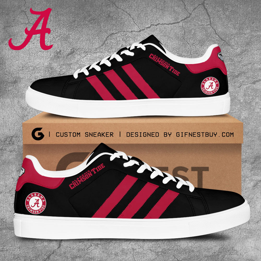 Ideafootwear Alabama Crimson Tide Skate Stan Shoes Sneakes For Men And Women 1