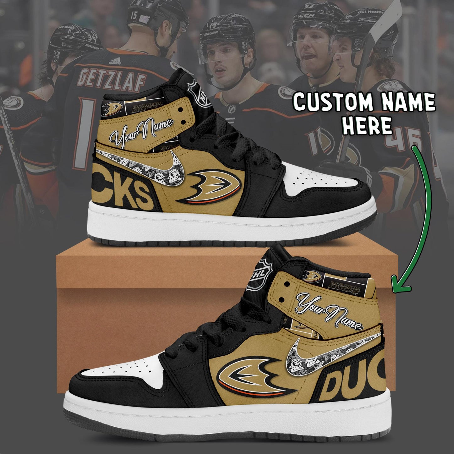 Ideafootwear Anaheim Ducks AJ1 High Sneakers Shoes For Men And Women 2