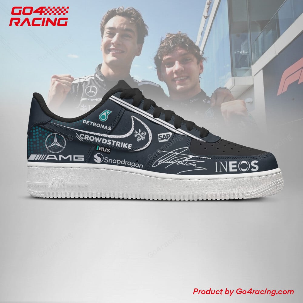 Ideafootwear Andrea Kimi Antonelli x George Russell - Mecedes AMG Air Low-Top Sneakers Shoes For Men And Women 1