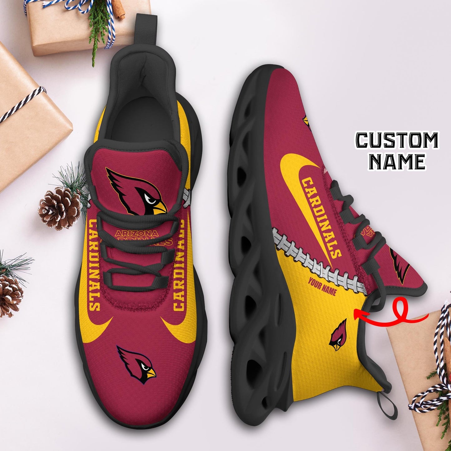 Ideafootwear Arizona Cardinals Max Soul Shoes Sneakers For Men And Women 12