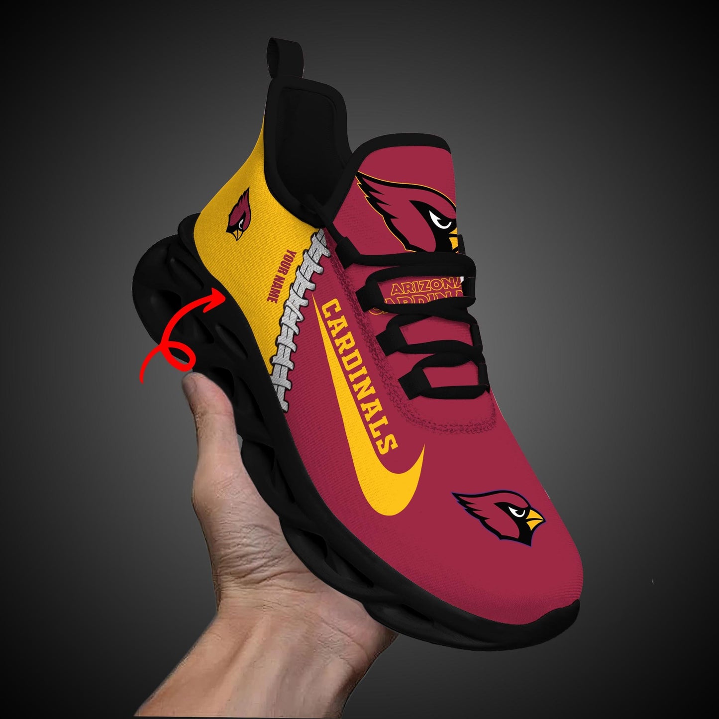 Ideafootwear Arizona Cardinals Max Soul Shoes Sneakers For Men And Women 12