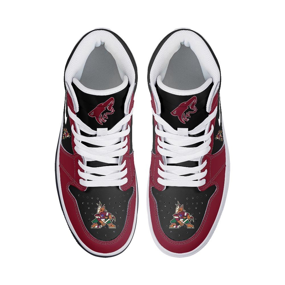 Ideafootwear Arizona Coyotes AJ1 High Sneakers Shoes For Men And Women 4