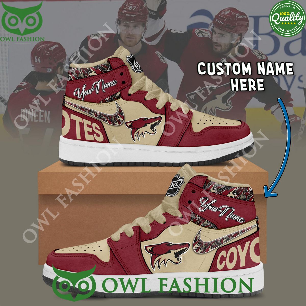 Ideafootwear Arizona Coyotes AJ1 High Sneakers Shoes For Men And Women 6
