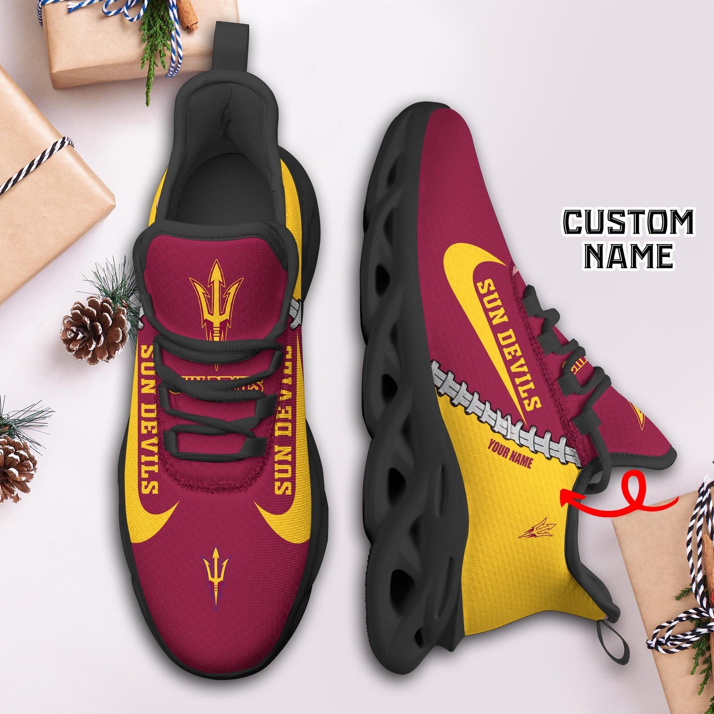 Ideafootwear Arizona State Sun Devils Max Soul Shoes Sneakers For Men And Women 1