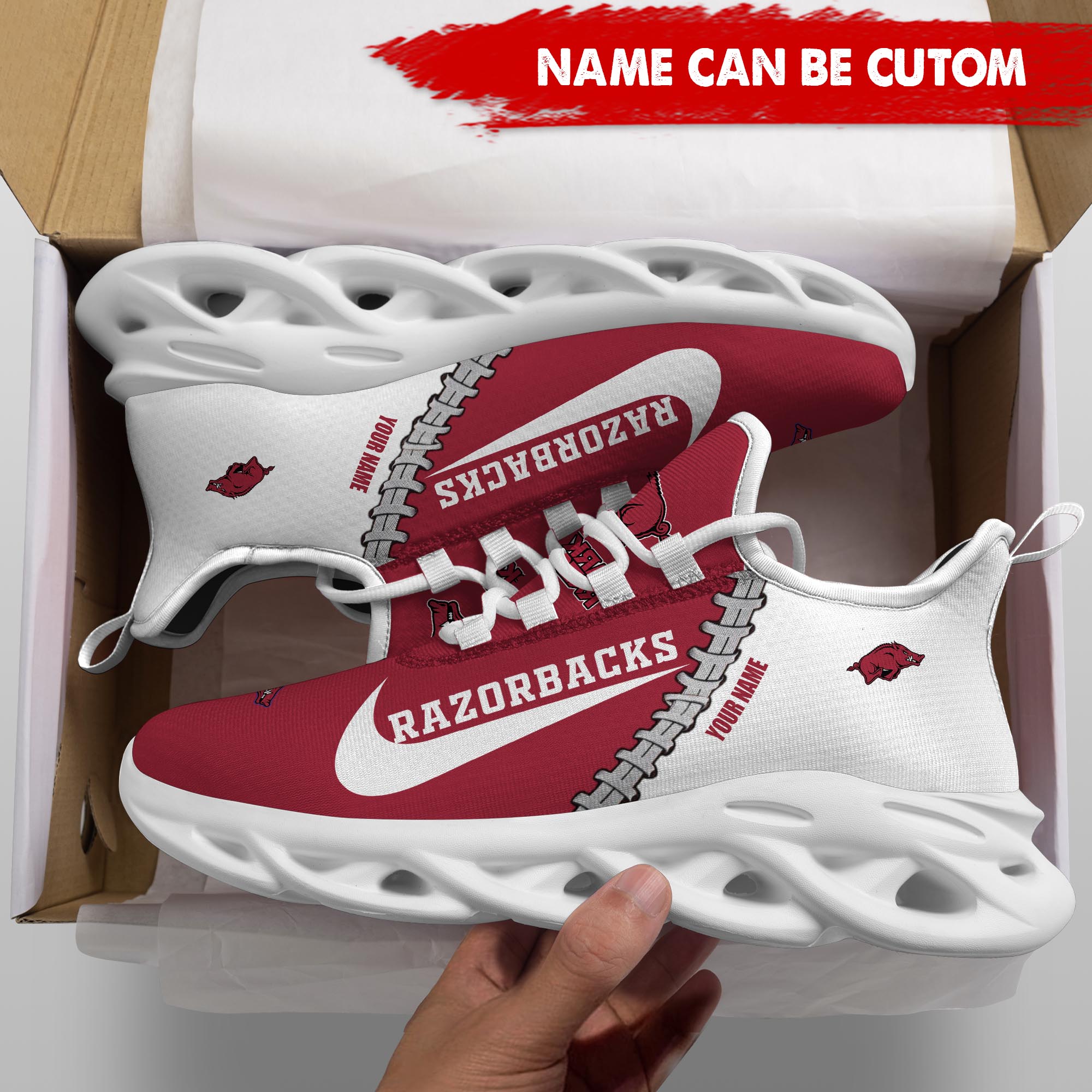 Ideafootwear Arkansas Razorbacks Max Soul Shoes Sneakers For Men And Women 2