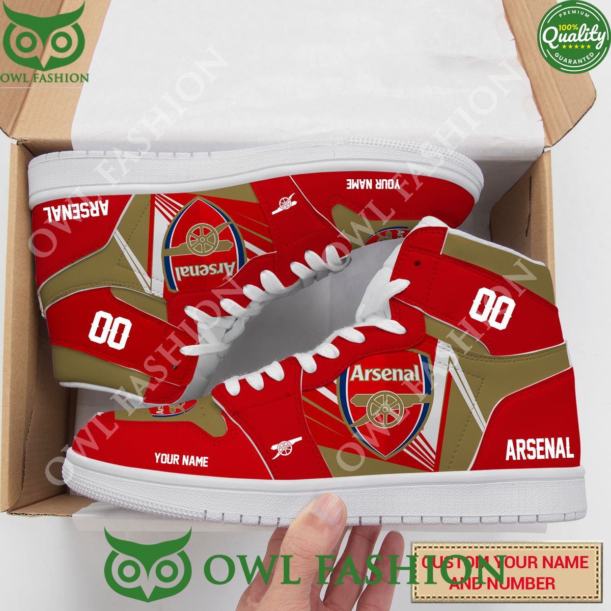 Ideafootwear Arsenal FC AJ1 High Sneakers Shoes For Men And Women 1