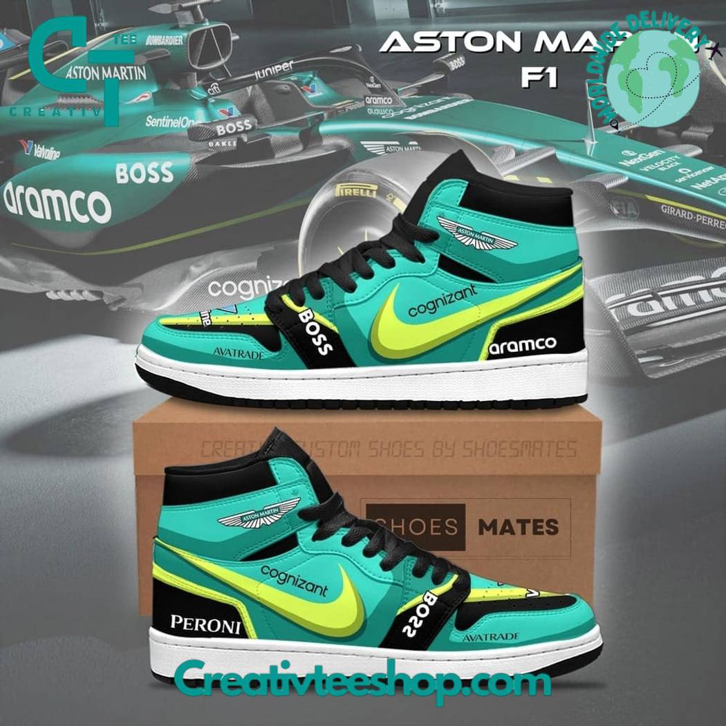 Ideafootwear Aston Martin F1 AJ1 High Sneakers Shoes For Men And Women 1