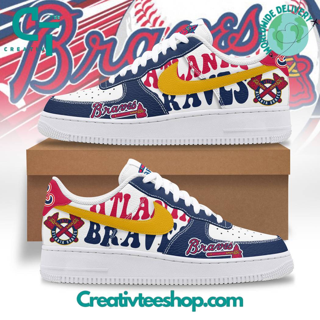 Ideafootwear Atlanta Braves Air Low-Top Sneakers Shoes For Men And Women 3