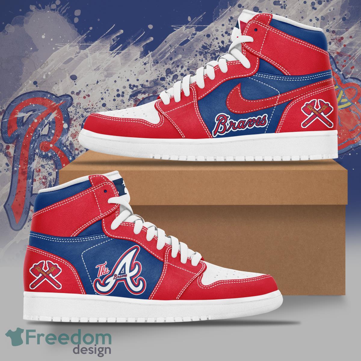 Ideafootwear Atlanta Braves AJ1 High Sneakers Shoes For Men And Women 8