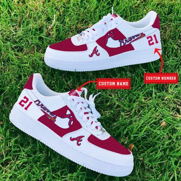 Ideafootwear Atlanta Braves MLB Air Low-Top Sneakers Shoes For Men And Women 1