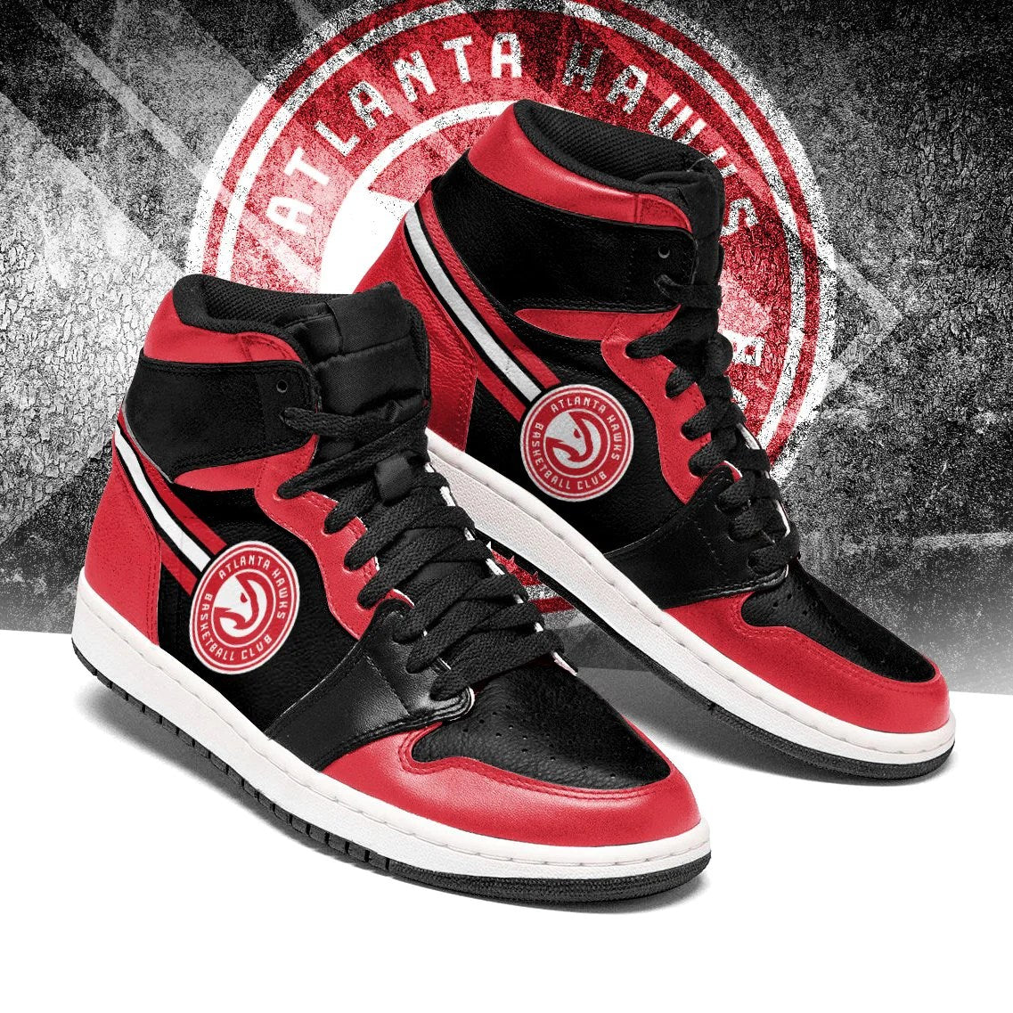 Ideafootwear Atlanta Hawks NBA AJ1 High Sneakers Shoes For Men And Women 1