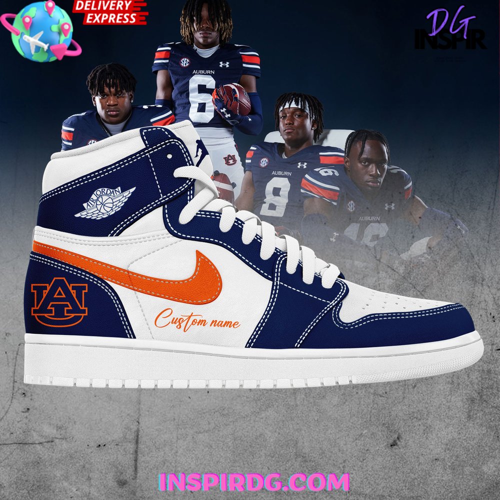 Ideafootwear Auburn Tigers AJ1 High Sneakers Shoes For Men And Women 2