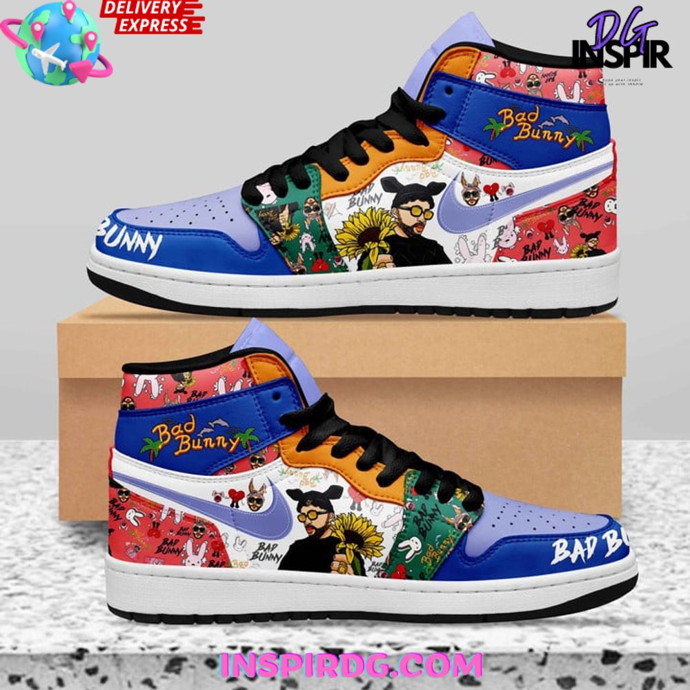 Ideafootwear Bad Bunny AJ1 High Sneakers Shoes For Men And Women 2
