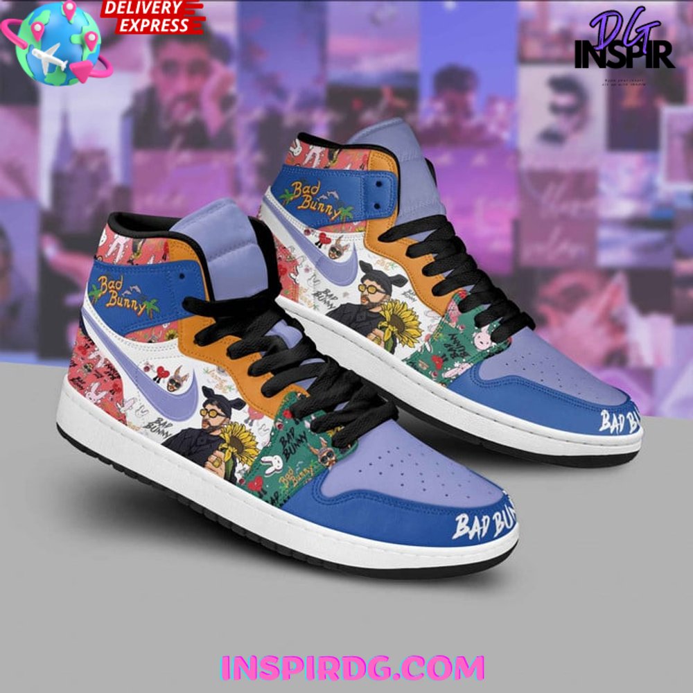 Ideafootwear Bad Bunny AJ1 High Sneakers Shoes For Men And Women 2