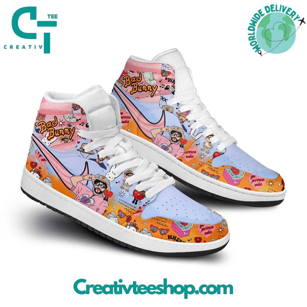 Ideafootwear Bad Bunny AJ1 High Sneakers Shoes For Men And Women 4