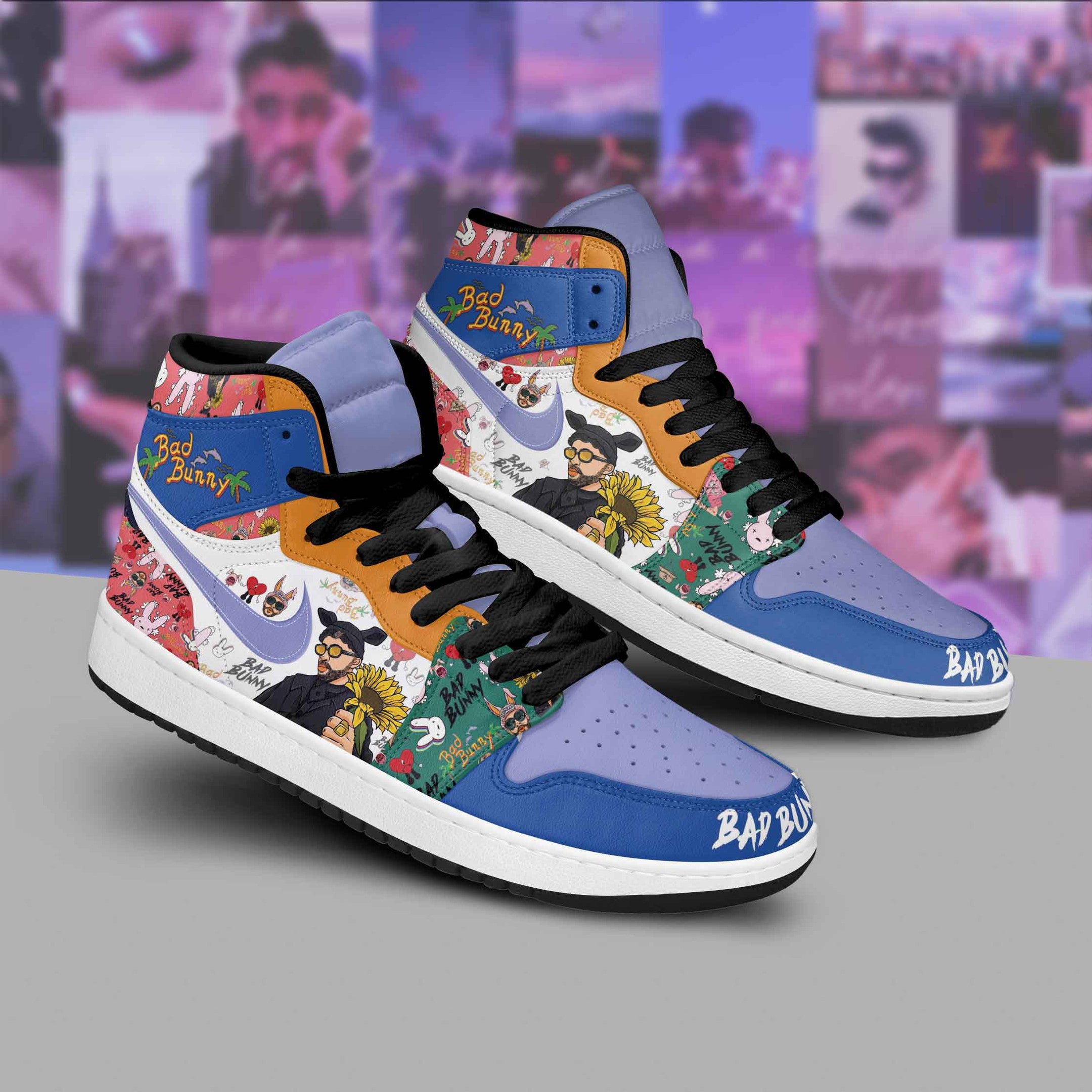 Ideafootwear Bad Bunny AJ1 High Sneakers Shoes For Men And Women 5