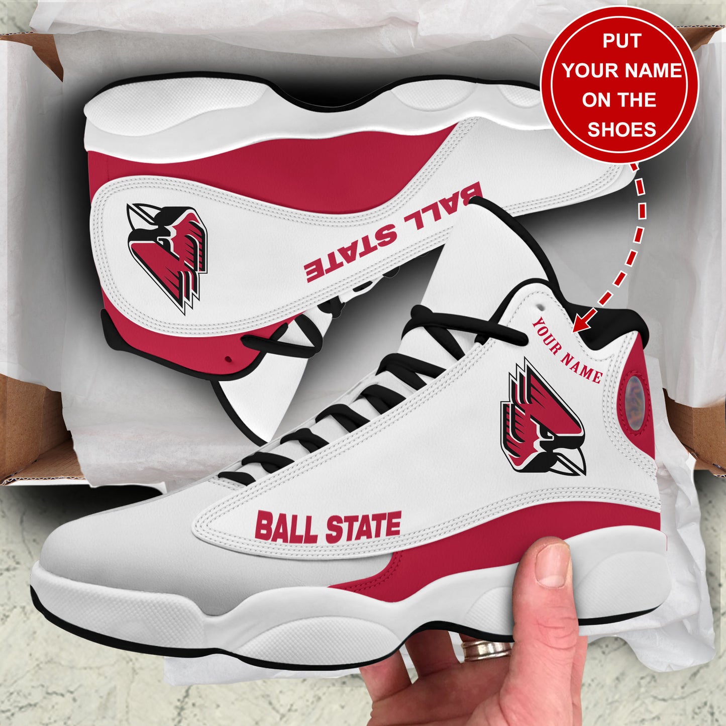 Ideafootwear Ball State Cardinals AJ13 Sneakers Shoes For Men And Women 1