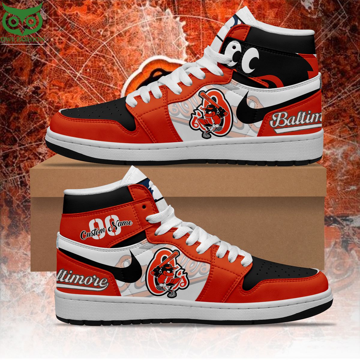 Ideafootwear Baltimore Orioles AJ1 High Sneakers Shoes For Men And Women 16