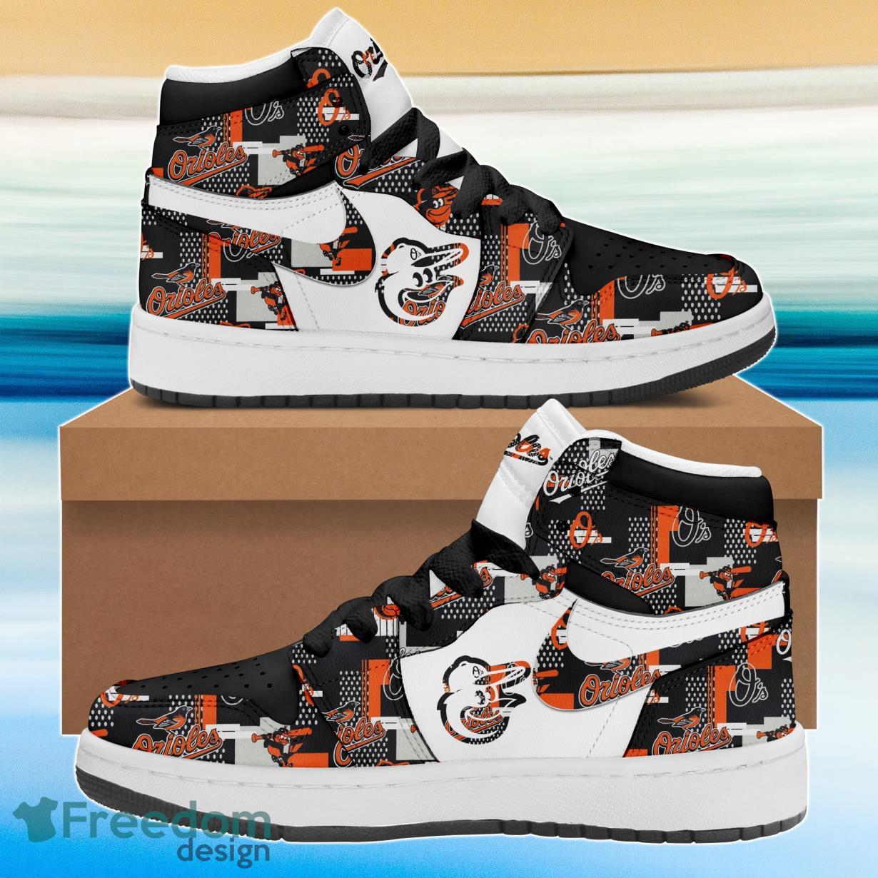 Ideafootwear Baltimore Orioles AJ1 High Sneakers Shoes For Men And Women 14