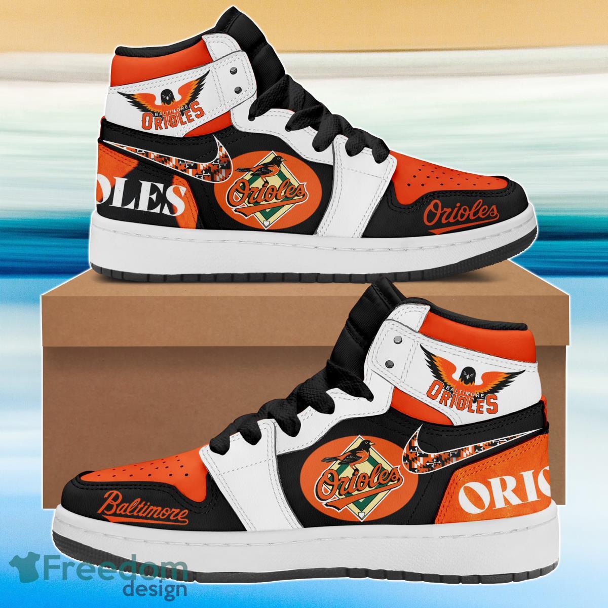 Ideafootwear Baltimore Orioles AJ1 High Sneakers Shoes For Men And Women 15