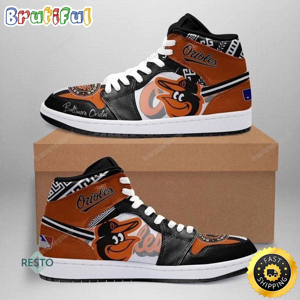 Ideafootwear Baltimore Orioles MLB AJ1 High Sneakers Shoes For Men And Women 2