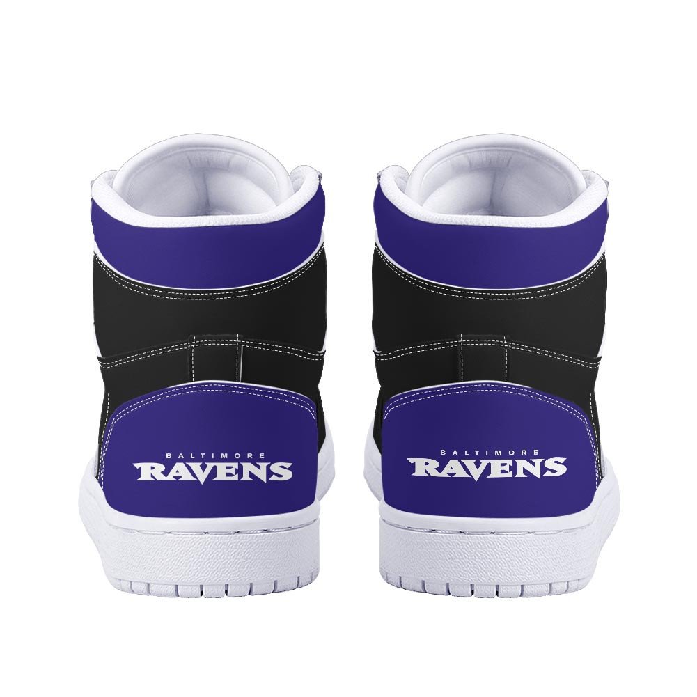 Ideafootwear Baltimore Ravens AJ1 High Sneakers Shoes For Men And Women 8