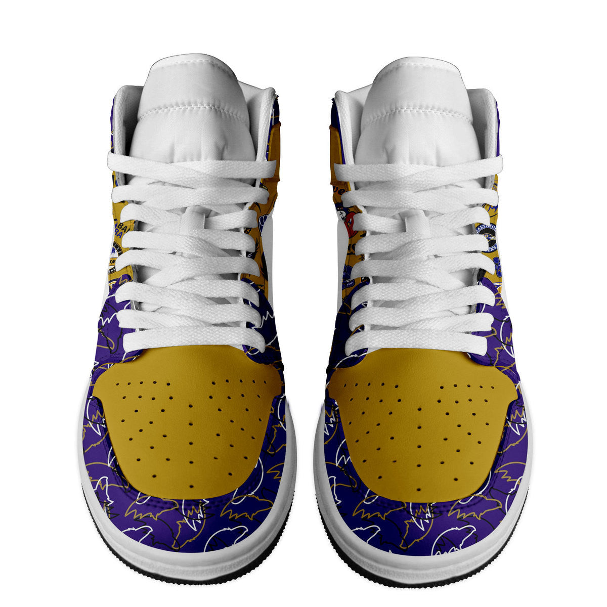 Ideafootwear Baltimore Ravens AJ1 High Sneakers Shoes For Men And Women 19